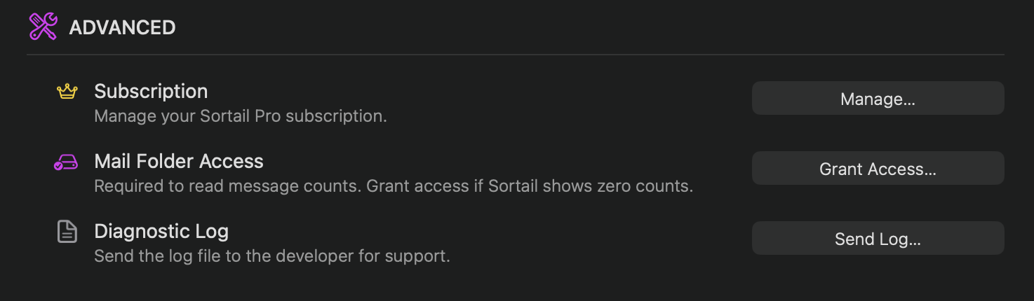 Advanced settings