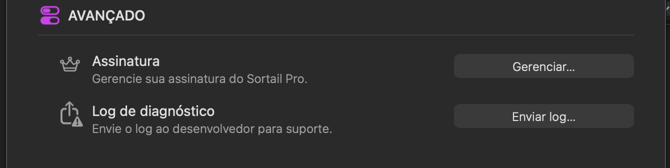 Configurações avançadas