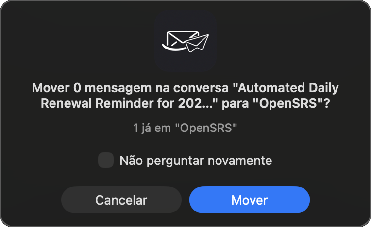 Diálogo de confirmação