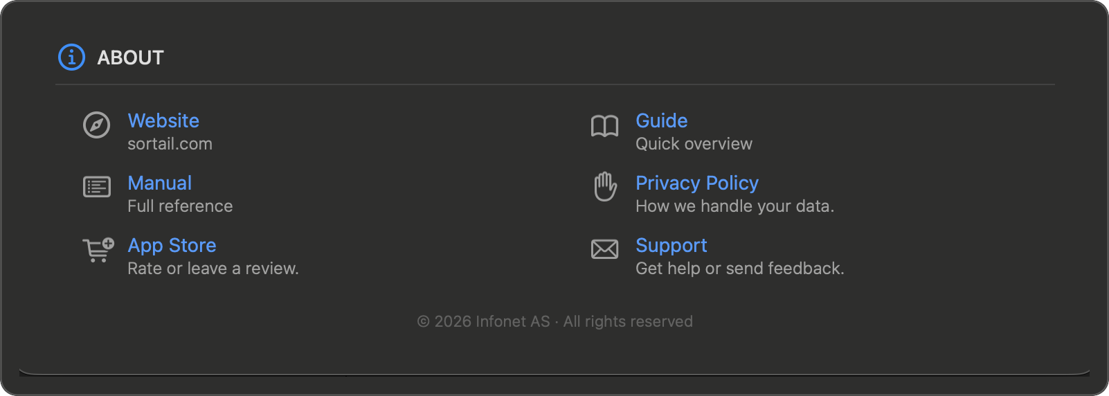 Settings — About