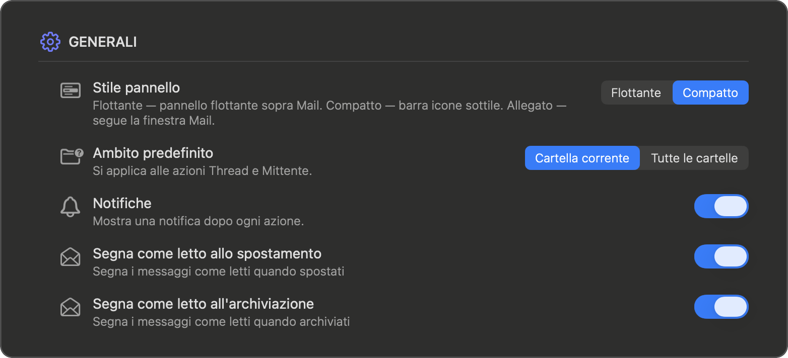 Impostazioni — Generali